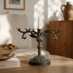 Carica l'immagine nella visualizzazione Galleria, Vintage deer head iron candle holder
