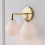 Load image into Gallery viewer, Merin Multi Head Dressing Table Wall Lamp - Metal And Glass Sculptural Lamp
