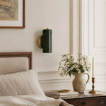 Cargar imagen en el visor de la Galería, Green jade wall lamp styled above a bedside table