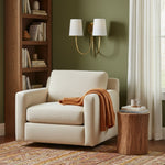 Cargar imagen en el visor de la galería, Aplique de Pared Doble Moderno Roven con Brazos Curvos y Pantallas de Tela – Iluminación de Acento Clásica para Dormitorio