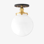 Load image into Gallery viewer, Glorica White Opal Sphere Modern Semi-Flush Light for Bedroom &amp; Entryway
