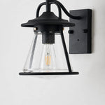 Cargar imagen en el visor de la Galería, Black Glass Outdoor Wall Lantern Sconce