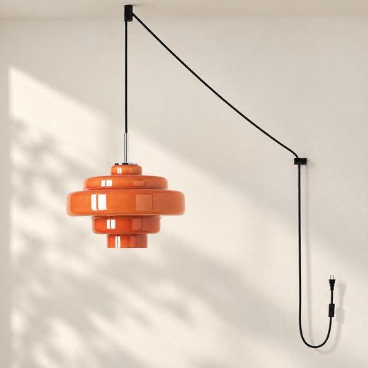 Koloro Millie Plug-In Glass Pendant Light - Retro Colorful Pendant for Modern Interiors