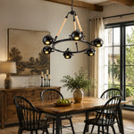 Load image into Gallery viewer, Industrial Rope Chandelier with Adjustable Rounded Heads