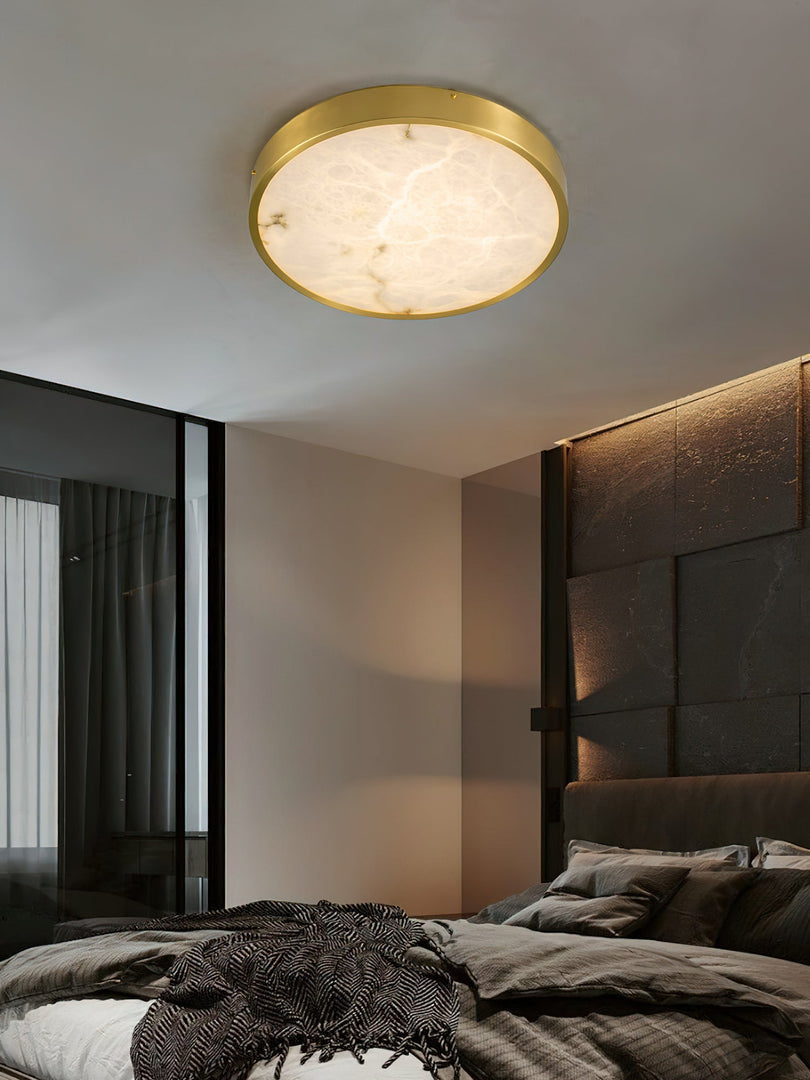 Geometryczna lampa sufitowa wpuszczana z alabastru