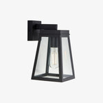 Bild in die Galerieansicht laden, Trevanta Klare Glas-Schwarze Außenlaterne Wandlampe – Moderne Außenbeleuchtung