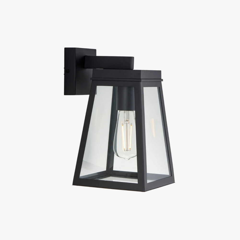 Trevanta Klare Glas-Schwarze Außenlaterne Wandlampe – Moderne Außenbeleuchtung