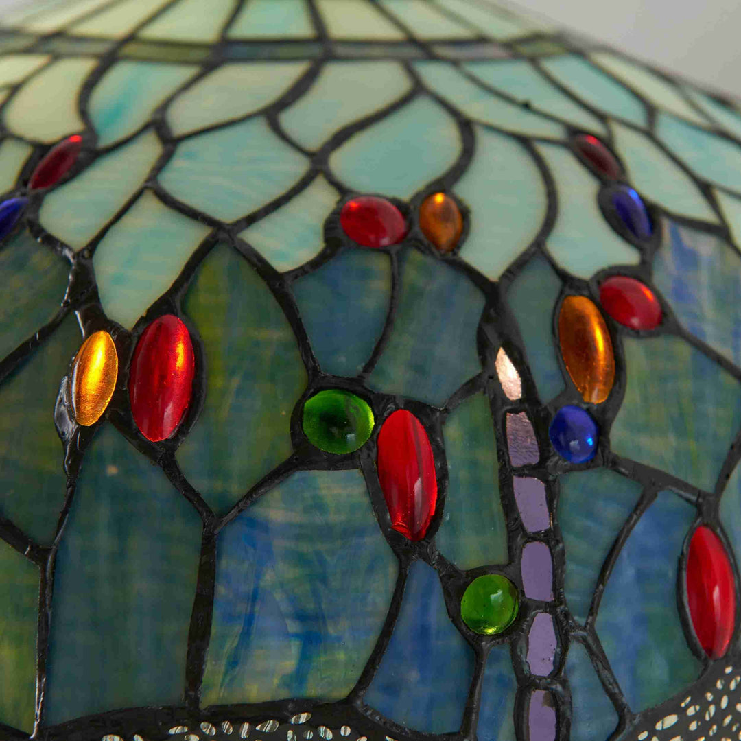 TF Dragonfly Motif Floor Lamp – Vintage Stained-Glass for Living Rooms