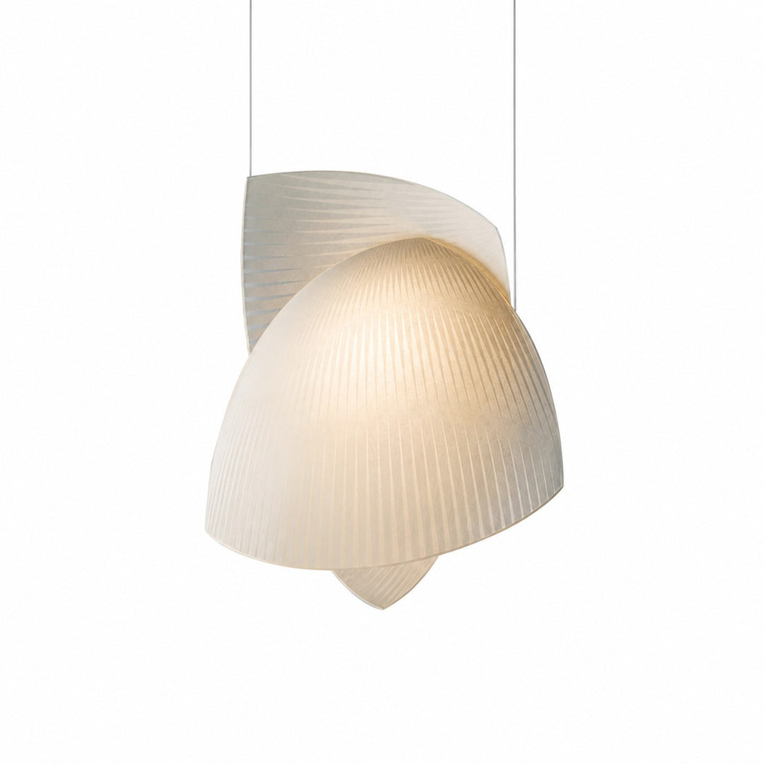 Style B pleated fabric pendant light full view