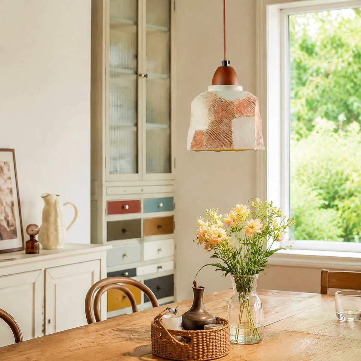 Bright dining room scale scene