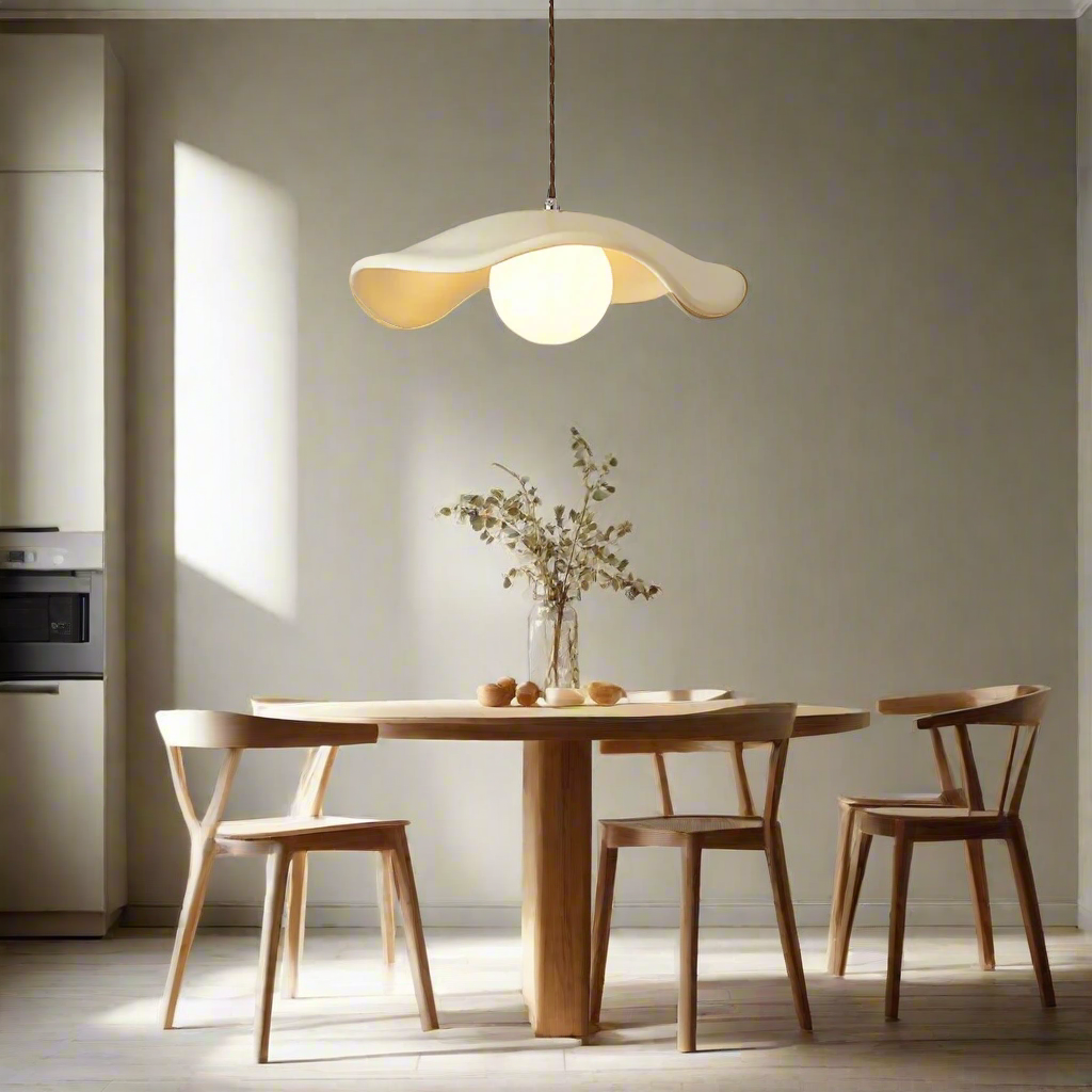 Lampada a sospensione minimalista Yumi in resina scultorea elegante