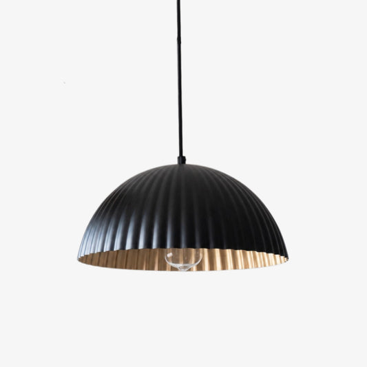 American Ribbed Metal Pendant Lamp