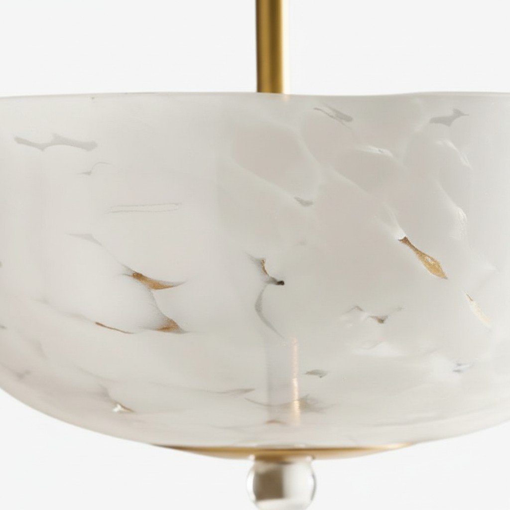 Clea Ronde Glazen Opbouwlamp - Gestippelde Kap voor Slaapkamer- en Gangverlichting