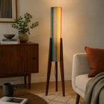 Carica l'immagine nella visualizzazione Galleria, Emerald mosaic tripod floor lamp styled in a living room
