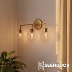 Load image into Gallery viewer, Merin Metal &amp; Glass Sculptural Wall Sconce for Vanity &amp; Bathroom
