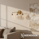 Load image into Gallery viewer, Merin Metal &amp; Glass Sculptural Wall Sconce for Vanity &amp; Bathroom

