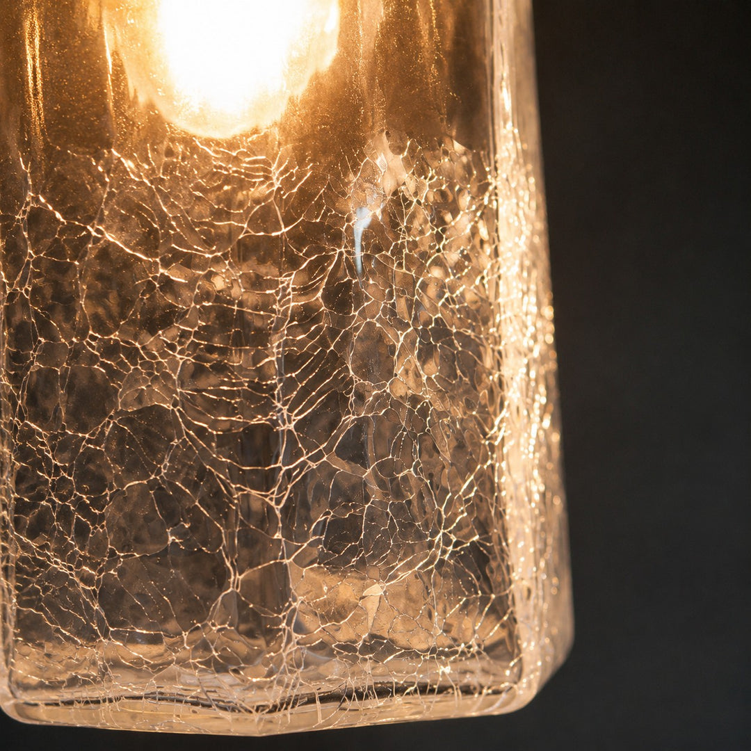 Japanse vintage hanglamp van craqueléglas