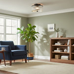 Afbeelding laden in galerijweergave, Rilona Gestreepte Glazen Trommel Plafondlamp — Klassieke Semi-Opbouw Lamp voor Slaapkamer of Kantoor U13