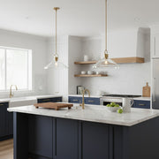 Lámpara colgante industrial de vidrio transparente Lirra - Perfecta para isla de cocina y comedor