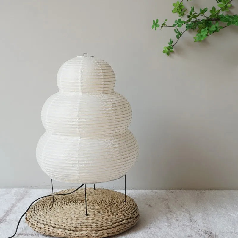 Japanische Wabi Sabi weiße Reispapier Tischlampe