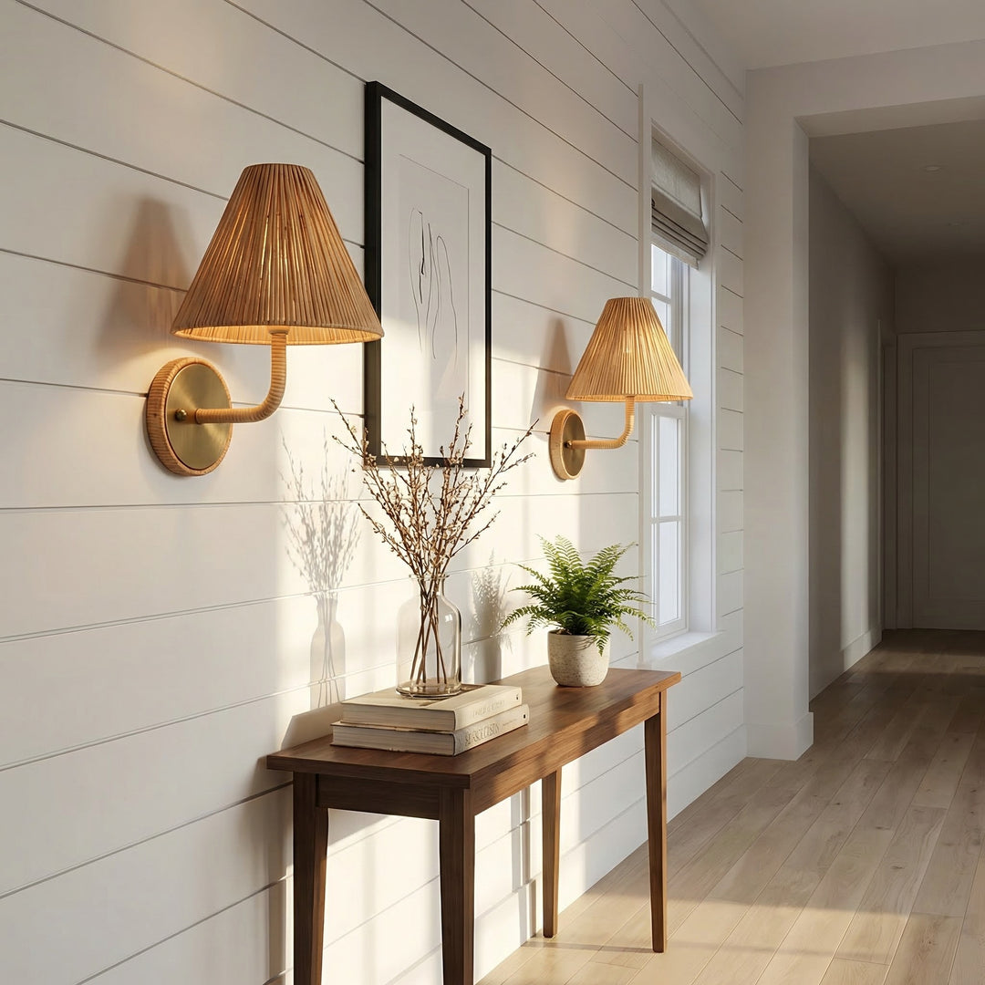 Welanery Lampe Murale Rustique Aspect Tissé Texturé - Éclairage d'Accent pour Salon