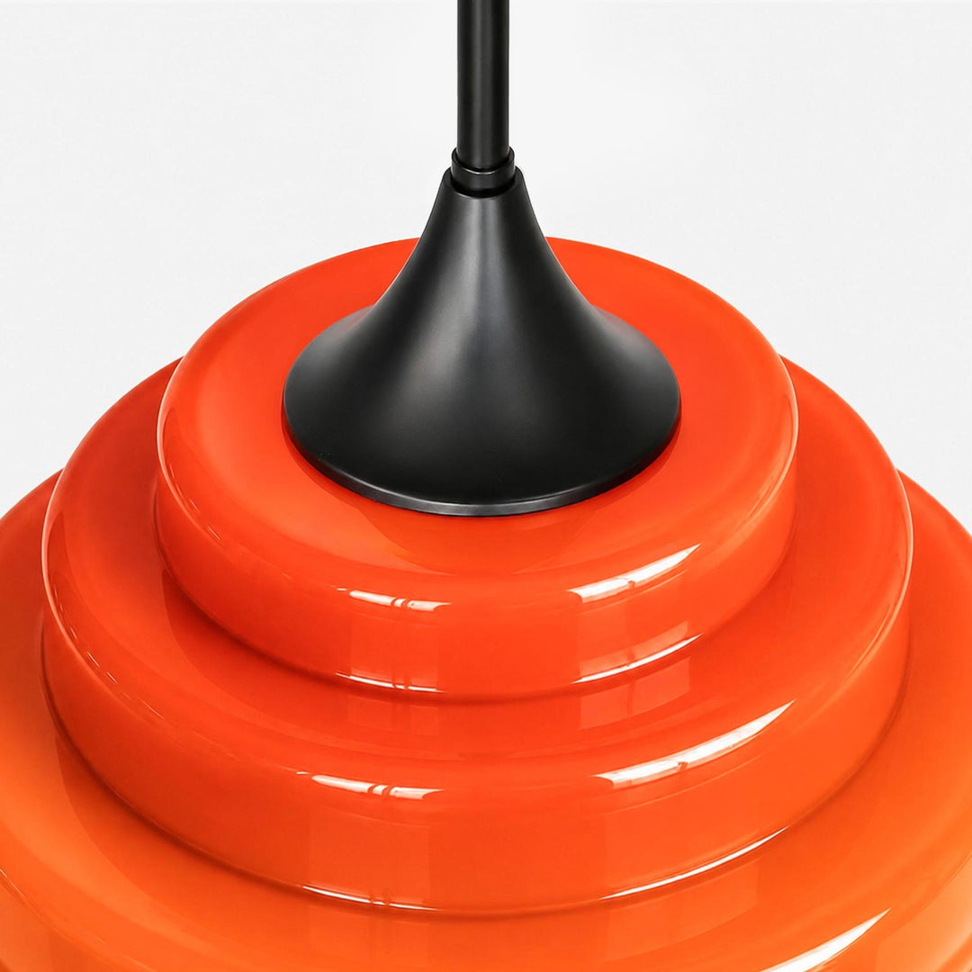 Lámpara colgante de vidrio geométrico Sanenos con pantalla de color degradado para comedor