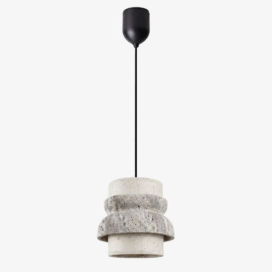 Style A gray travertine stone pendant light with one head