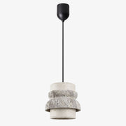 Style A gray travertine stone pendant light with one head