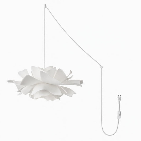 Lampada a sospensione floreale scultorea