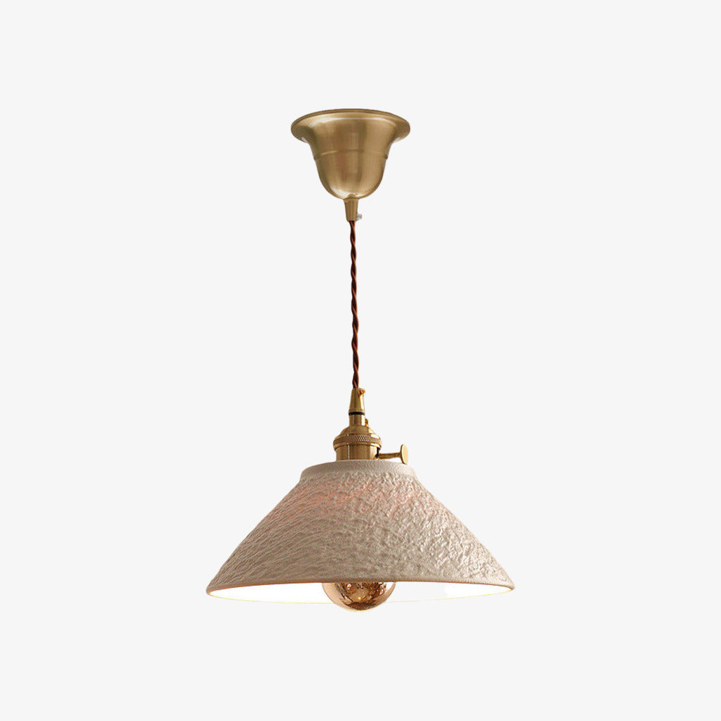 Textured Ceramic Copper Pendant Light