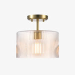 Afbeelding laden in galerijweergave, Rivora Geribbelde Glazen Semi-Opbouw Plafondlamp - Moderne Boerderijstijl Plafondlamp voor Slaapkamer en Hal U09