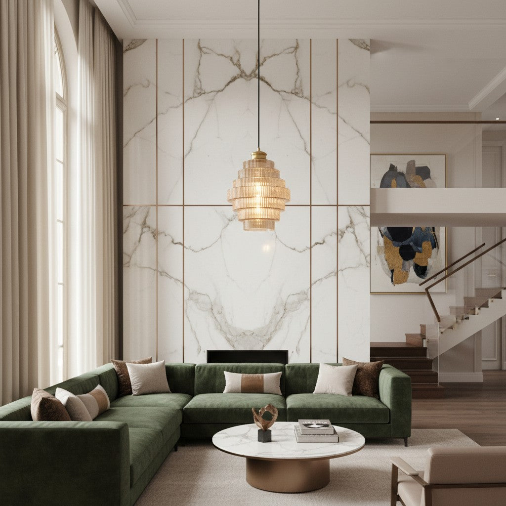 Bottis Gestreepte Glazen Fles Hanglamp met Artistieke Verticale Kap U19