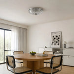 Cargar imagen en el visor de la Galería, Bauhaus rippled glass ceiling light installed above a dining table