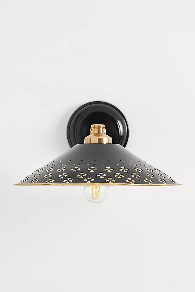 Auriglow moderne wandlamp – messing geperforeerde lamp voor slaapkamer of gang
