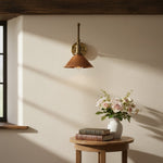 Load image into Gallery viewer, Conique Metal Industrial Wall Sconce with Adjustable Arm - Vintage Copper Cone Shade for Task Lighting
