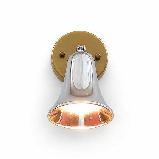 Verstellbare Vintage-Wandleuchte aus Messing mit Optionen für Kegel- und Glockenschirm
