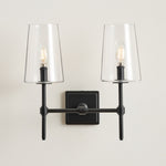 Load image into Gallery viewer, Derlina Multi-Head Candlestick Clear Glass Wall Lamp – Retro Metal Sconce
