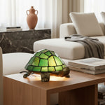 Afbeelding laden in galerijweergave, TiffStar Schildpadpatroon Glas-in-lood Tafellamp - Tiffany Stijl Decoratief Licht voor Binnen Accentverlichting