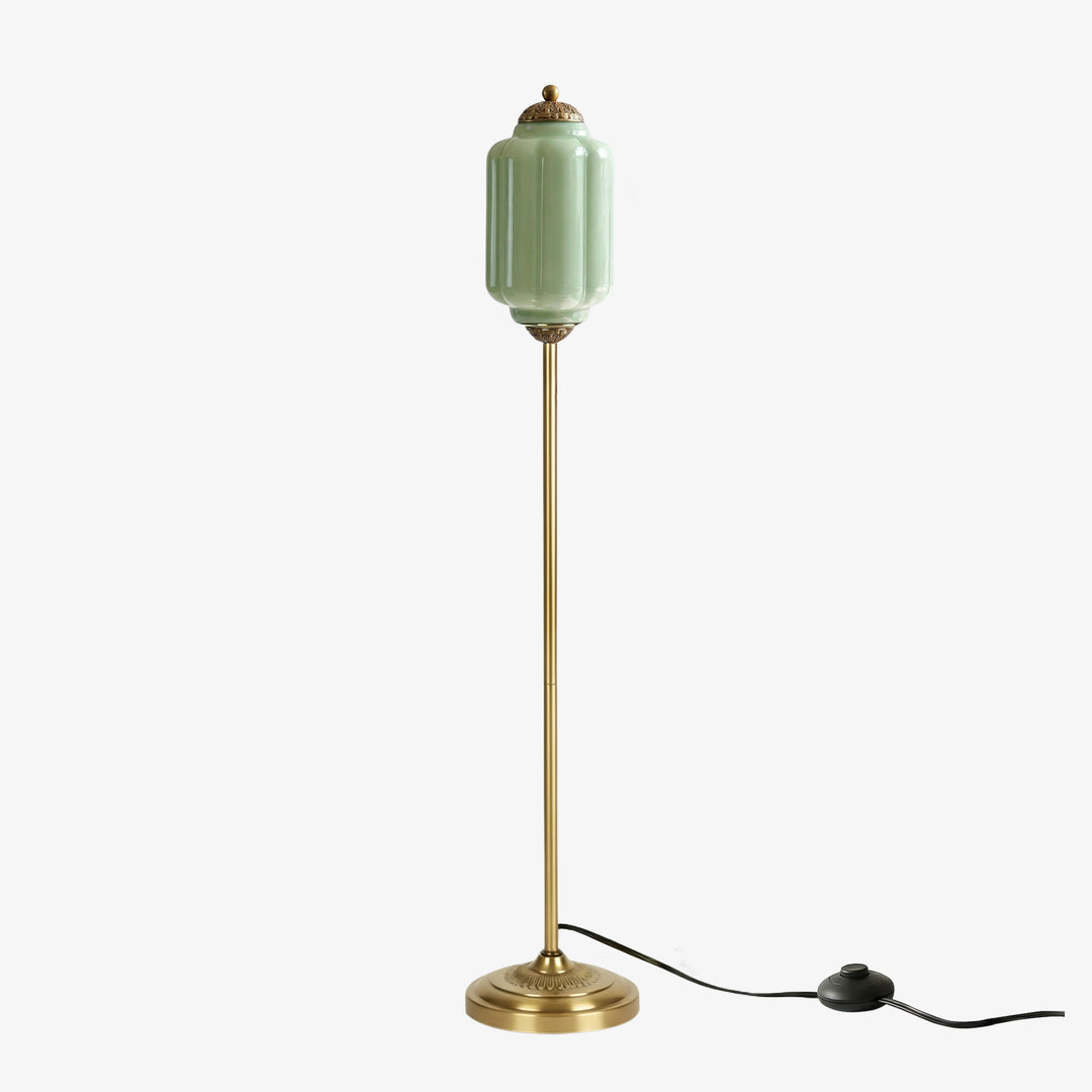 Eloise Strukturierte Glas-Kürbis-inspirierte Stehlampe - Organische Kunstfertigkeit und Retro-Stil für Wohnzimmer
