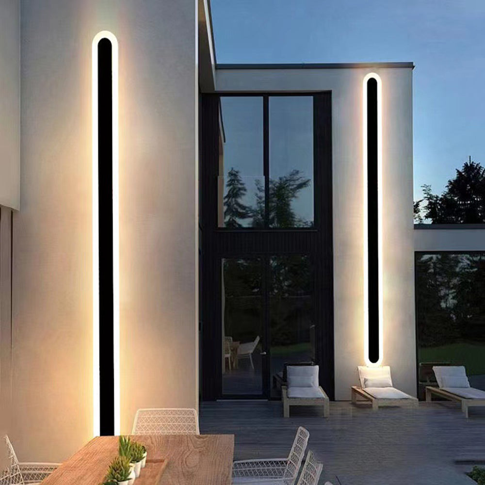 Luz de Pared Ovalada Metálica Minimalista Edge IP65 Impermeable para Exterior