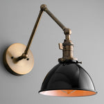 Load image into Gallery viewer, Conique Metal Vintage Industrial Swing Arm Wall Lamp - Adjustable Dome Shade for Study
