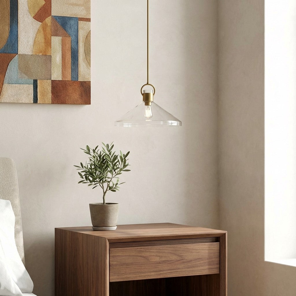 Lumicona Brede Kegel Hanglamp – Helder Glazen Ontwerp met Industriële Stijl voor Keukens U17