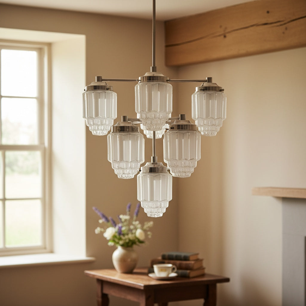 Tierlux Glass Multi-Tiered Glass Modern Pendant for Living & Dining