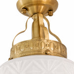Afbeelding laden in galerijweergave, Brass-finish canopy and curved support detail