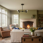 Load image into Gallery viewer, Mobilux Line Mid Century Gold Sputnik Chandelier - Geometric Brass Fixture
