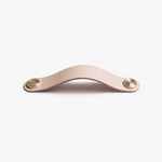 Afbeelding laden in galerijweergave, Cowhide leather and brass cabinet pull handle color and size option