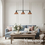 Load image into Gallery viewer, Conique Metal Island Pendant – Modern Linear Light for Kitchen