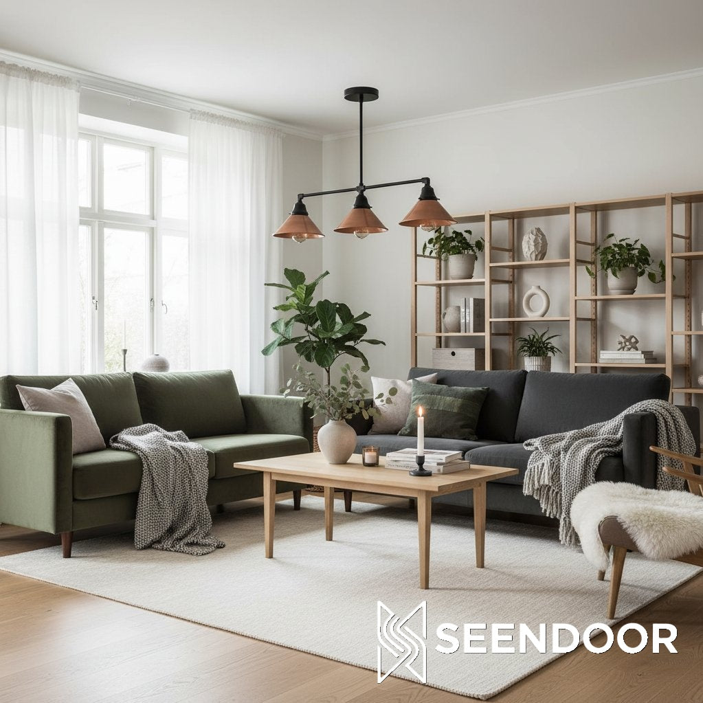 Conique Metal Island Pendant – Modern Linear Light for Kitchen