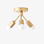 Load image into Gallery viewer, Mobilux Line Modern Brass Flush Mount - Minimalist Gold Ceiling Light for Bedroom
