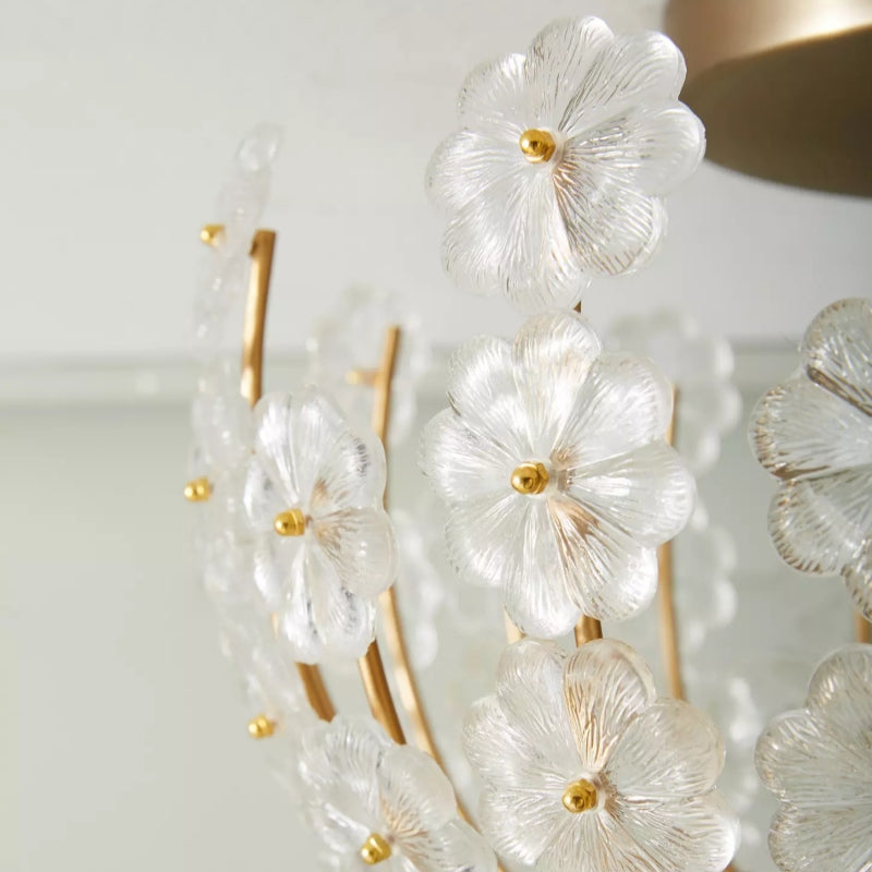 Lámpara de Techo Semi Empotrada de Metal Artístico Petala – Lámpara de Vidrio Decorativa para Interiores del Hogar